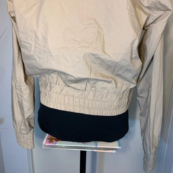 Vintage 725 Beige Bomber Utility Cropped Jacket Size Large - Picture 8 of 16